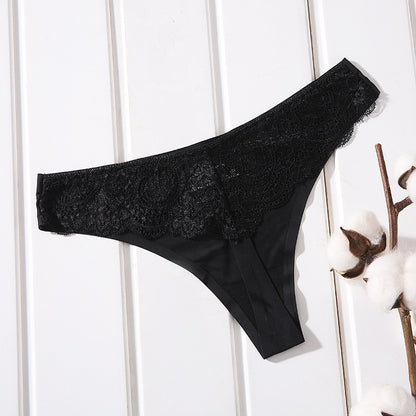 15 Colors Low-Rise Panties Ice Silk Thong  Seamless G String Fashion simple Underwear Women Back Lace Thongs Lingerie The Clothing Company Sydney