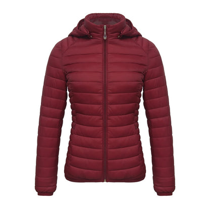 Winter Women Thin Padded Puffer Jacket Coat Short Parka Outdoor Warm Clothing Portable Ultralight  Outerwear The Clothing Company Sydney