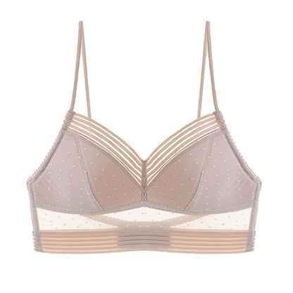 Backless Bra Triangular Women's U-Shape Beauty Back Lingerie Dot Mesh Thin Soft Seamless Bralette Underwear The Clothing Company Sydney