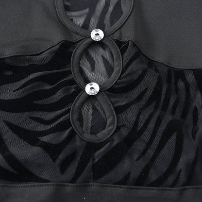 Zebra Print Cut Out Mesh Transparent Mini Beach Holiday Night Club Goth Party Bodycon Pencil Shorts Dresses The Clothing Company Sydney