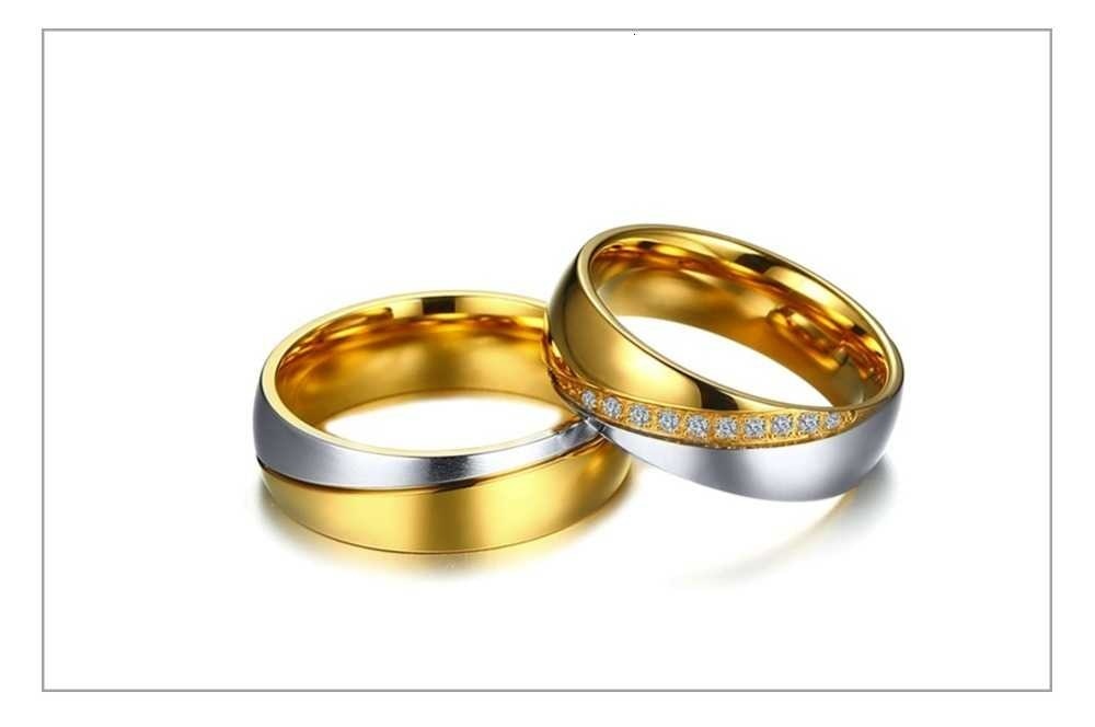 Temperament Wedding Rings For Women Men CZ Stones Stainless Steel Engagement Band Anniversary Personalized Gift Jewellery The Clothing Company Sydney