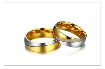 Temperament Wedding Rings For Women Men CZ Stones Stainless Steel Engagement Band Anniversary Personalized Gift Jewellery The Clothing Company Sydney