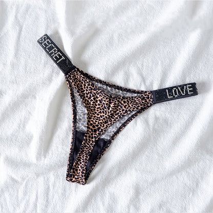 Ice Silk Seamless Panties G String Sexy Rhinestone Leopard Underwear Low Waist Fitness Lingerie T Thongs The Clothing Company Sydney