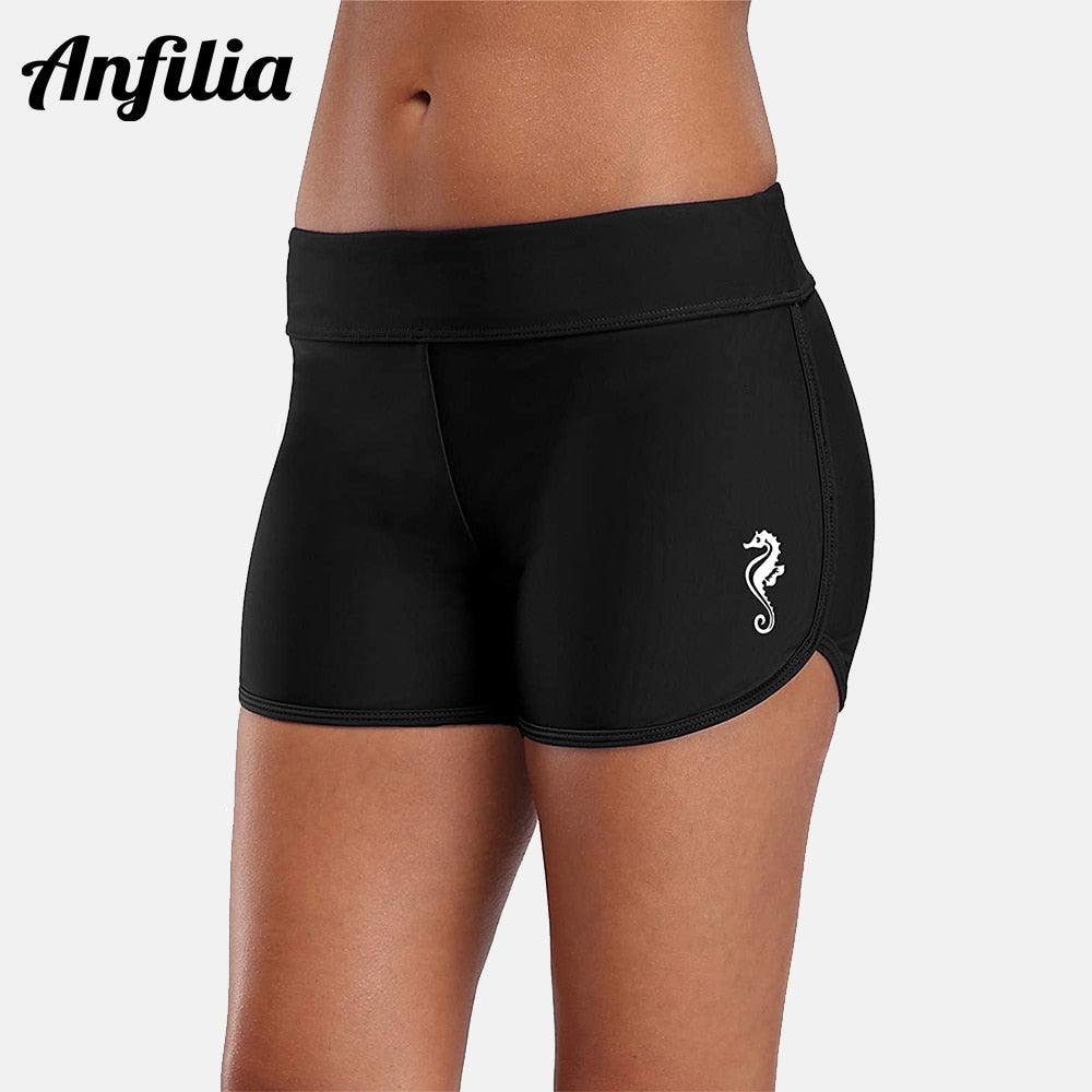 Women's Solid Swim Shorts Stretch Board Shorts BoylegSwimsuit Bottoms The Clothing Company Sydney