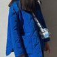 Women's Winter Blue Oversize Puffer Casual Fashion Warm Cotton Button Down Quilted Coat  Loose Jacket The Clothing Company Sydney