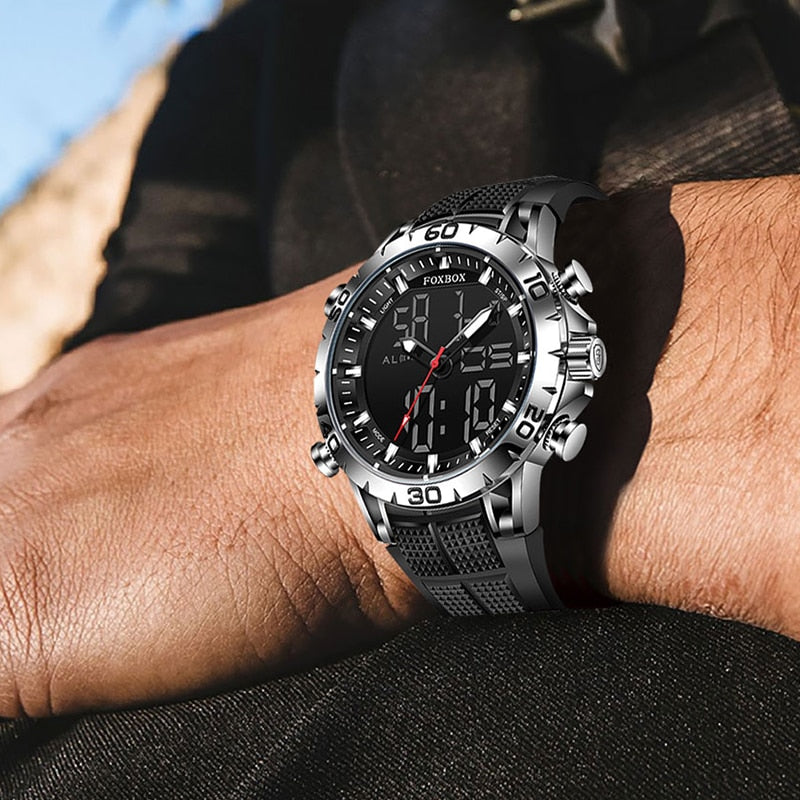 Foxbox Sport Mens Watches Top Brand Luxury Dual Display Quartz Watch For Men Military Waterproof Digital Electronic Watch The Clothing Company Sydney