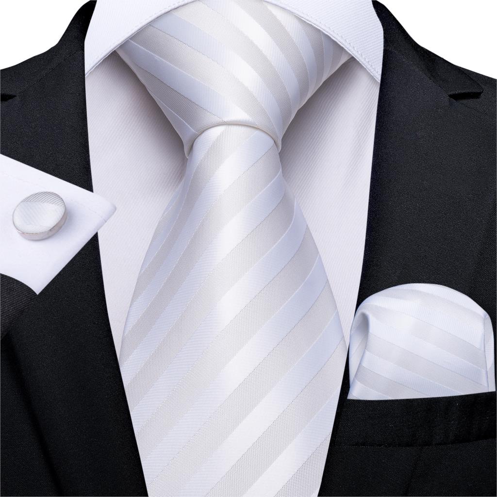 3 Piece Designer Men's Wedding Tie Gold Black Striped Silk Neck Ties For Men Hanky Cufflinks Set Business Party Wear The Clothing Company Sydney