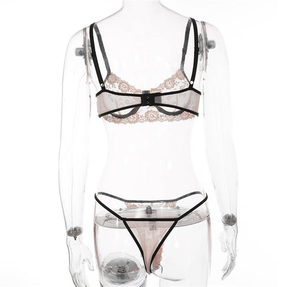 2 Piece Underwear See Through Bra Embroidery Floral Lingerie Transparent Set Clothing Company Sydney