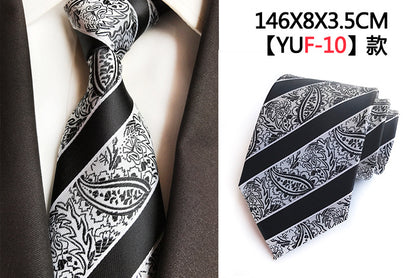 Luxury 8cm Men's Classic Tie Silk Jacquard Cravatta Floral Plaids Necktie Striped Ties Man Business Wedding Accessories The Clothing Company Sydney