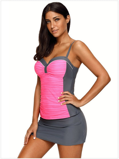 2 Piece Underwire Support Tankini Set With Skirted Pocket Bottom Swimsuit Beach Beachwear Swimwear Plus Size Swimwear The Clothing Company Sydney