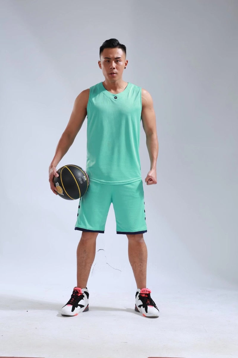 Men's Women's Basketball Jerseys Uniforms Set blank breathable dry quick basketball shirts+shorts suits Set The Clothing Company Sydney