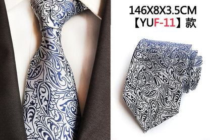 Luxury 8cm Men's Classic Tie Silk Jacquard Cravatta Floral Plaids Necktie Striped Ties Man Business Wedding Accessories The Clothing Company Sydney