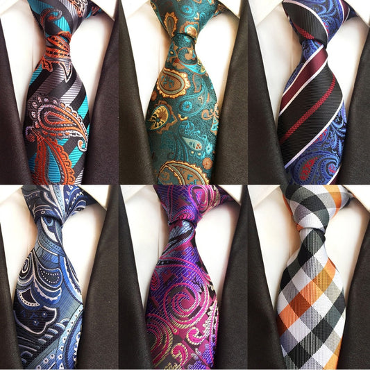Luxury 8cm Men's Classic Tie Silk Jacquard Cravatta Floral Plaids Necktie Striped Ties Man Business Wedding Accessories The Clothing Company Sydney