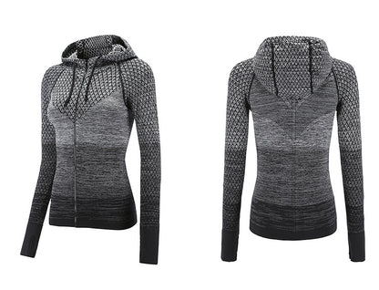 Front Zipper hooded Yoga Shirts Long Sleeve Yoga Top Sportswear Quick Dry  Tracksuit Running Jacket The Clothing Company Sydney