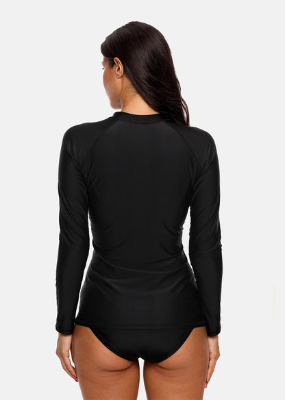 Women's Long Sleeve Zipper Rashguard Swimsuit Floral Print Swimwear Surfing Top Rash Guard Running Shirts UPF50+ The Clothing Company Sydney