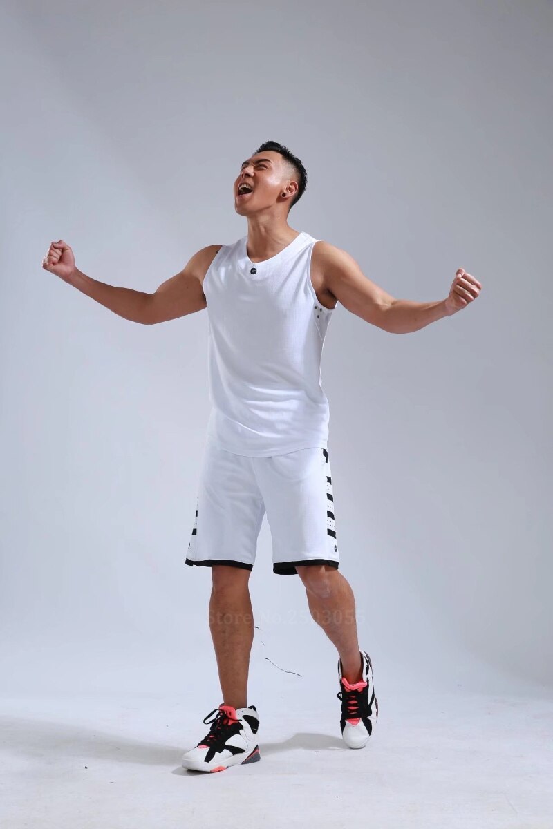 Men's Women's Basketball Jerseys Uniforms Set blank breathable dry quick basketball shirts+shorts suits Set The Clothing Company Sydney