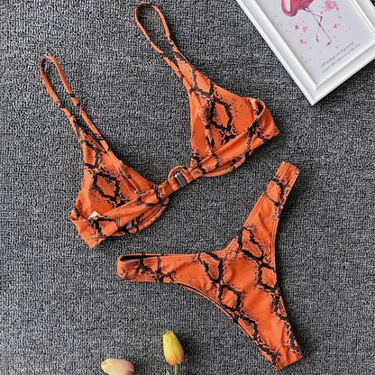 Neon V-bar Underwired Bikini Ribbed Swimsuit Women Thong Swimwear Two-pieces Bikini set Push up Bathing Suit The Clothing Company Sydney