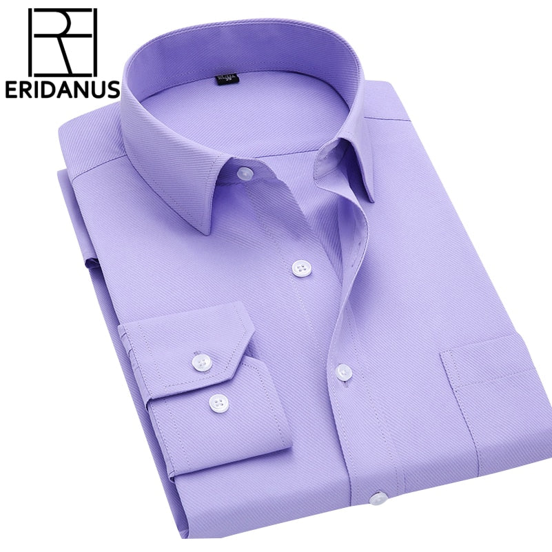 Long Sleeve Slim Men Dress Shirt Autumn New Fashion Designer Solid Male Clothing Fit Business Shirts The Clothing Company Sydney