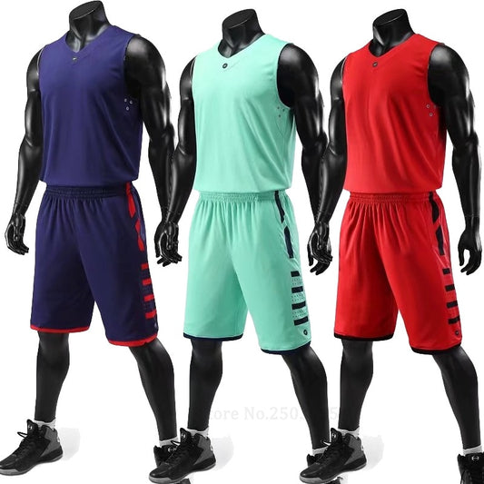 Men's Women's Basketball Jerseys Uniforms Set blank breathable dry quick basketball shirts+shorts suits Set The Clothing Company Sydney