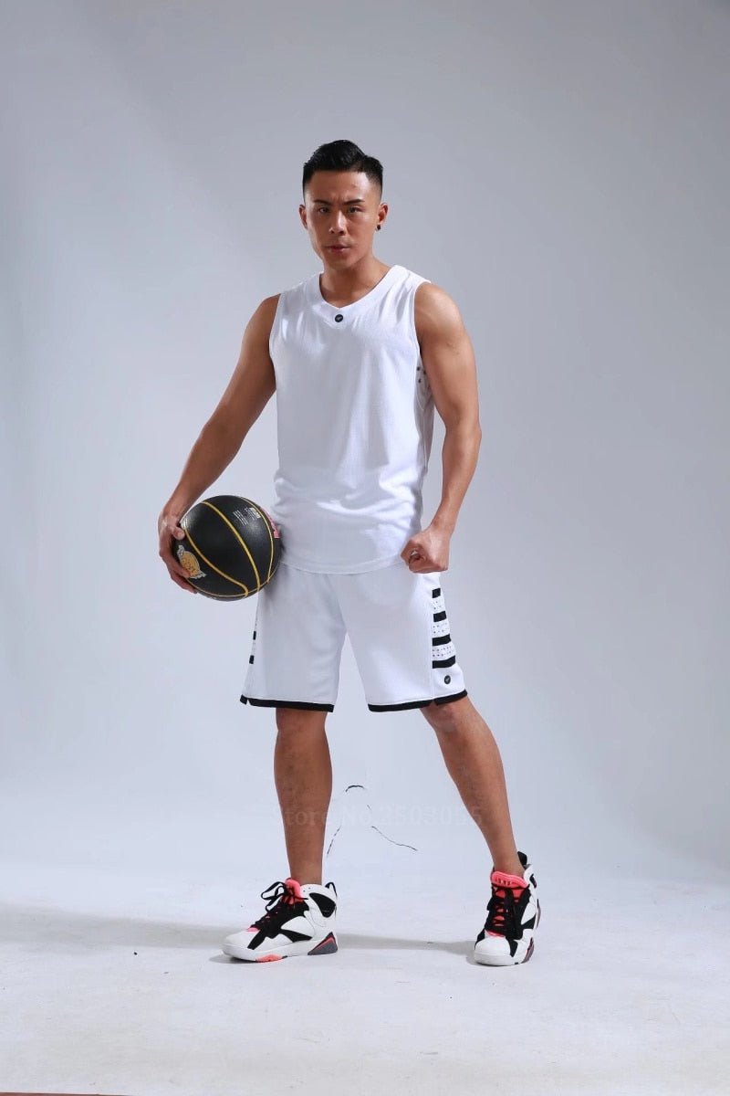 Men's Women's Basketball Jerseys Uniforms Set blank breathable dry quick basketball shirts+shorts suits Set The Clothing Company Sydney