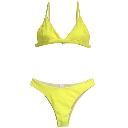Summer Solid Beach Swimsuit Swimsuits Halter Swimwear Swimsuit Thong Bikini Sets Orange Pink Yellow The Clothing Company Sydney