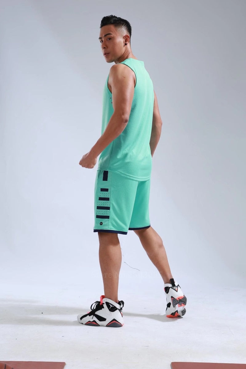 Men's Women's Basketball Jerseys Uniforms Set blank breathable dry quick basketball shirts+shorts suits Set The Clothing Company Sydney