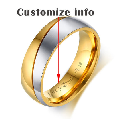 Temperament Wedding Rings For Women Men CZ Stones Stainless Steel Engagement Band Anniversary Personalized Gift Jewellery The Clothing Company Sydney