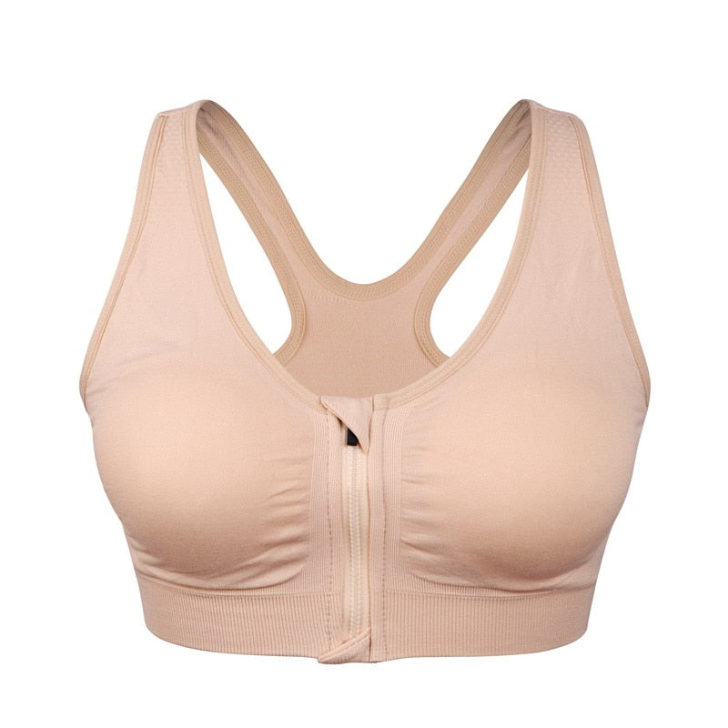 Women's Zipper Push Up Sports Bras,Plus Size Padded Wirefree Breathable Sports Tops,Fitness Gym Yoga Sports Bra Top The Clothing Company Sydney