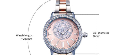 Rose Gold Japanese Quartz Watch Crystal Luxury Black Women's Watch With 6 Months Warranty The Clothing Company Sydney