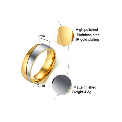 Temperament Wedding Rings For Women Men CZ Stones Stainless Steel Engagement Band Anniversary Personalized Gift Jewellery The Clothing Company Sydney