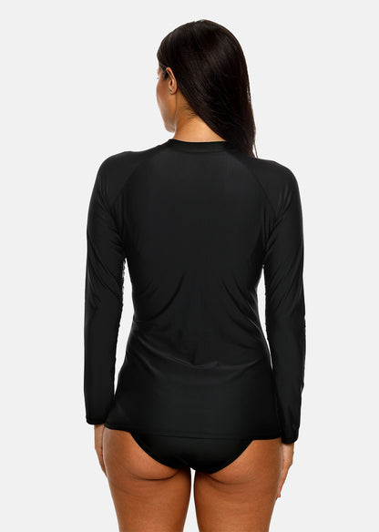 Women's Long Sleeve Zipper Rashguard Swimsuit Floral Print Swimwear Surfing Top Rash Guard Running Shirts UPF50+ The Clothing Company Sydney