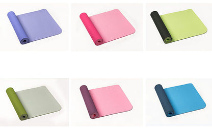 183*61cm 6mm Thick Double Color Non-slip TPE Yoga Mat Quality Exercise Sport Mat for Fitness Gym Home Pad with Carry Bag The Clothing Company Sydney