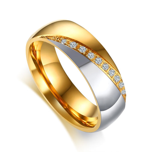 Temperament Wedding Rings For Women Men CZ Stones Stainless Steel Engagement Band Anniversary Personalized Gift Jewellery The Clothing Company Sydney