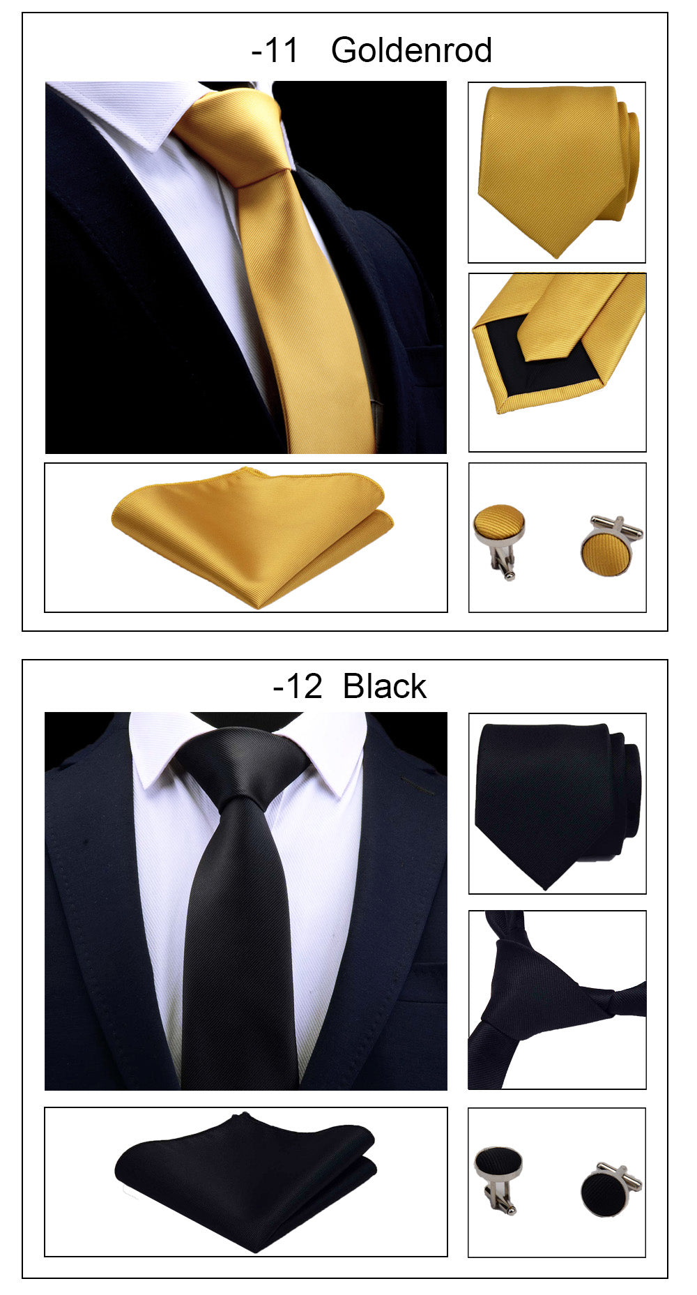 3 Piece Men's Silk Tie Set 8cm Ties Handkerchief Cufflinks Sets Red Gold Purple Necktie for Men Wedding Gift The Clothing Company Sydney