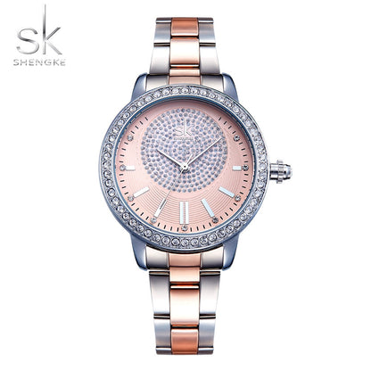 Rose Gold Japanese Quartz Watch Crystal Luxury Black Women's Watch With 6 Months Warranty The Clothing Company Sydney