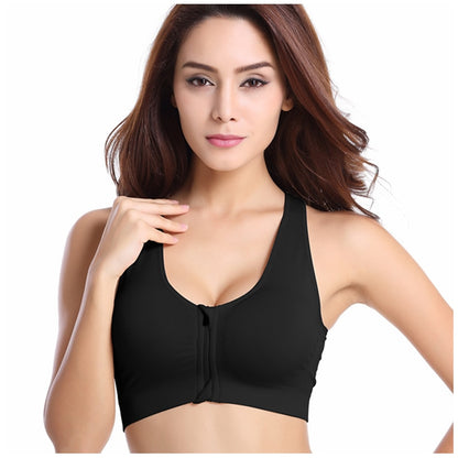 Women's Zipper Push Up Sports Bras,Plus Size Padded Wirefree Breathable Sports Tops,Fitness Gym Yoga Sports Bra Top The Clothing Company Sydney