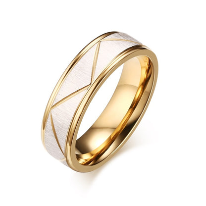 Wedding Rings for Love Matte Finish Stainless Steel Gold Color Women Men Couple Bands Personalized Engrave Gift The Clothing Company Sydney