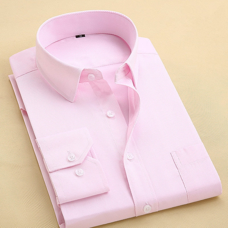 Long Sleeve Slim Men Dress Shirt Autumn New Fashion Designer Solid Male Clothing Fit Business Shirts The Clothing Company Sydney