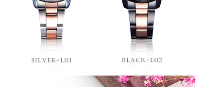 Rose Gold Japanese Quartz Watch Crystal Luxury Black Women's Watch With 6 Months Warranty The Clothing Company Sydney