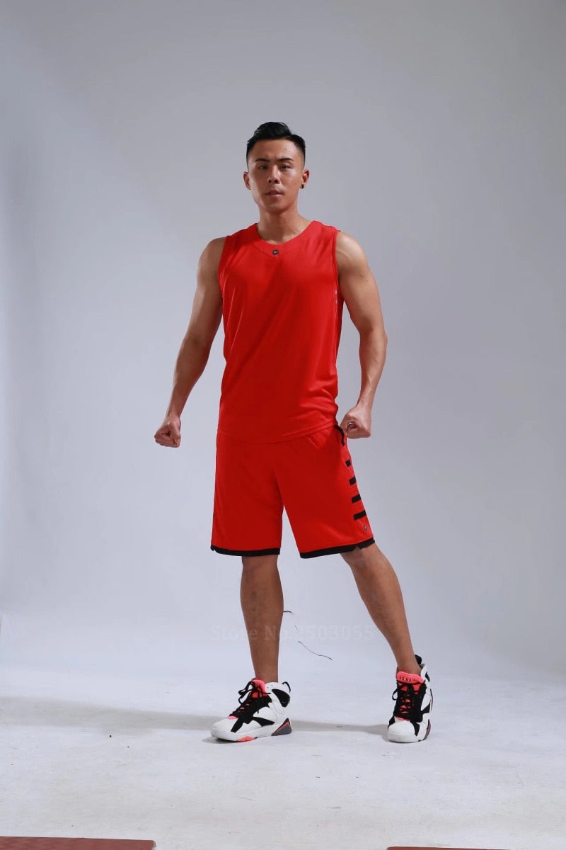 Men's Women's Basketball Jerseys Uniforms Set blank breathable dry quick basketball shirts+shorts suits Set The Clothing Company Sydney