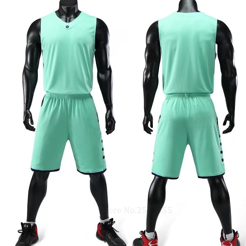 Men's Women's Basketball Jerseys Uniforms Set blank breathable dry quick basketball shirts+shorts suits Set The Clothing Company Sydney