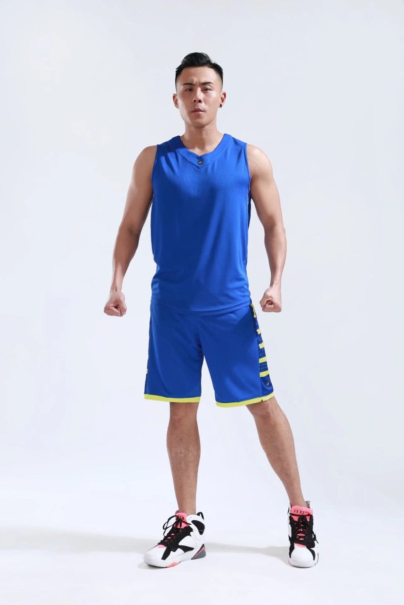 Men's Women's Basketball Jerseys Uniforms Set blank breathable dry quick basketball shirts+shorts suits Set The Clothing Company Sydney
