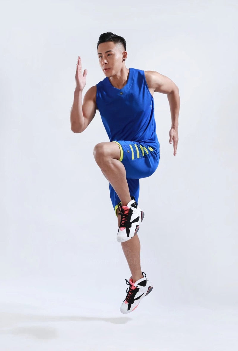 Men's Women's Basketball Jerseys Uniforms Set blank breathable dry quick basketball shirts+shorts suits Set The Clothing Company Sydney