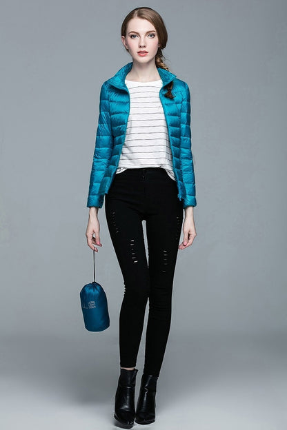 Winter Women's Stand Collar 90% White Duck Down Jacket Ultra Light Down Jackets Slim Long Sleeve Parkas Candy Color Jacket The Clothing Company Sydney