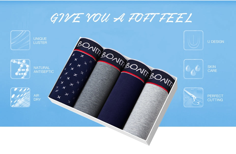 4 Pack Boxer Shorts Men's Panties Underpants Boxershorts Underwear Cotton Mix Trunks Set The Clothing Company Sydney