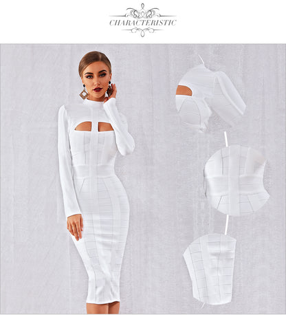 Autumn Bodycon Bandage Dress Long Sleeve Hollow Out Club Celebrity Evening Formal Party Dress The Clothing Company Sydney