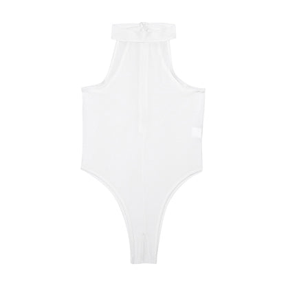 Mock Neck Zipper Swimwear One Piece Swimsuit Sexy Bathing Suits Lingerie High Cut Sleeveless Leotard Bodysuit Jumpsuit The Clothing Company Sydney