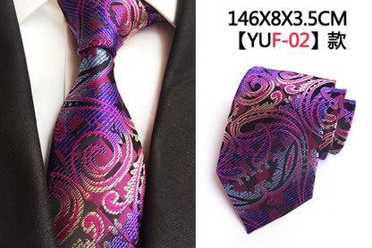Luxury 8cm Men's Classic Tie Silk Jacquard Cravatta Floral Plaids Necktie Striped Ties Man Business Wedding Accessories The Clothing Company Sydney