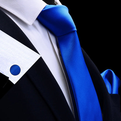 3 Piece Men's Silk Tie Set 8cm Ties Handkerchief Cufflinks Sets Red Gold Purple Necktie for Men Wedding Gift The Clothing Company Sydney