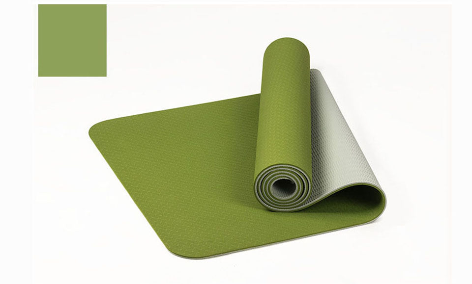 183*61cm 6mm Thick Double Color Non-slip TPE Yoga Mat Quality Exercise Sport Mat for Fitness Gym Home Pad with Carry Bag The Clothing Company Sydney